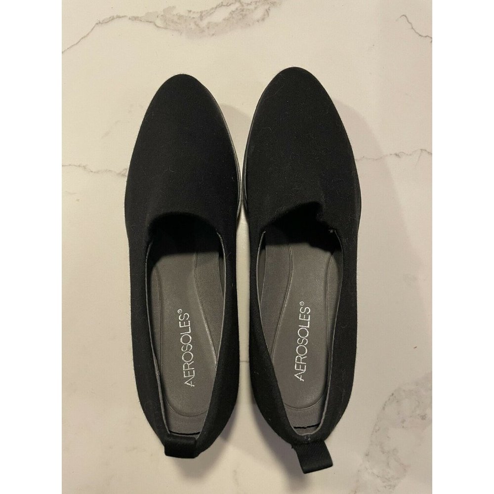 Aerosoles Bar None Platform Slip On Comfort Shoes Women Sz 9.5M BLACK Pre-owned